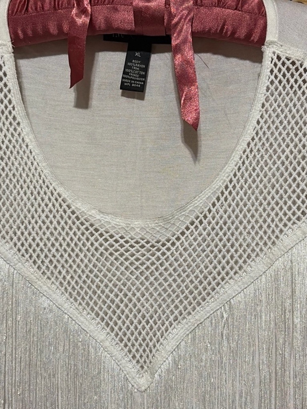 White Fringe Mesh Tank Top - Brand: - Picture 4 of 5